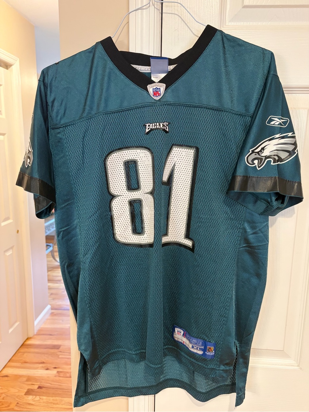 Reebok Philadelphia Eagles #81 Teal Game Jersey